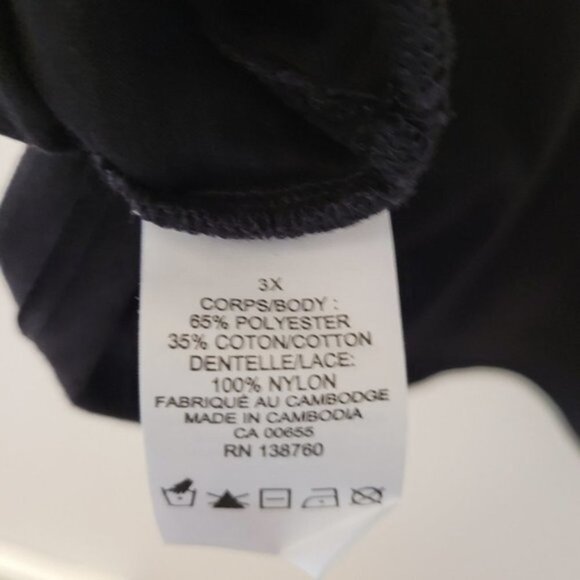 Women's Black Lace overlay top Sz 3X - Picture 7 of 9